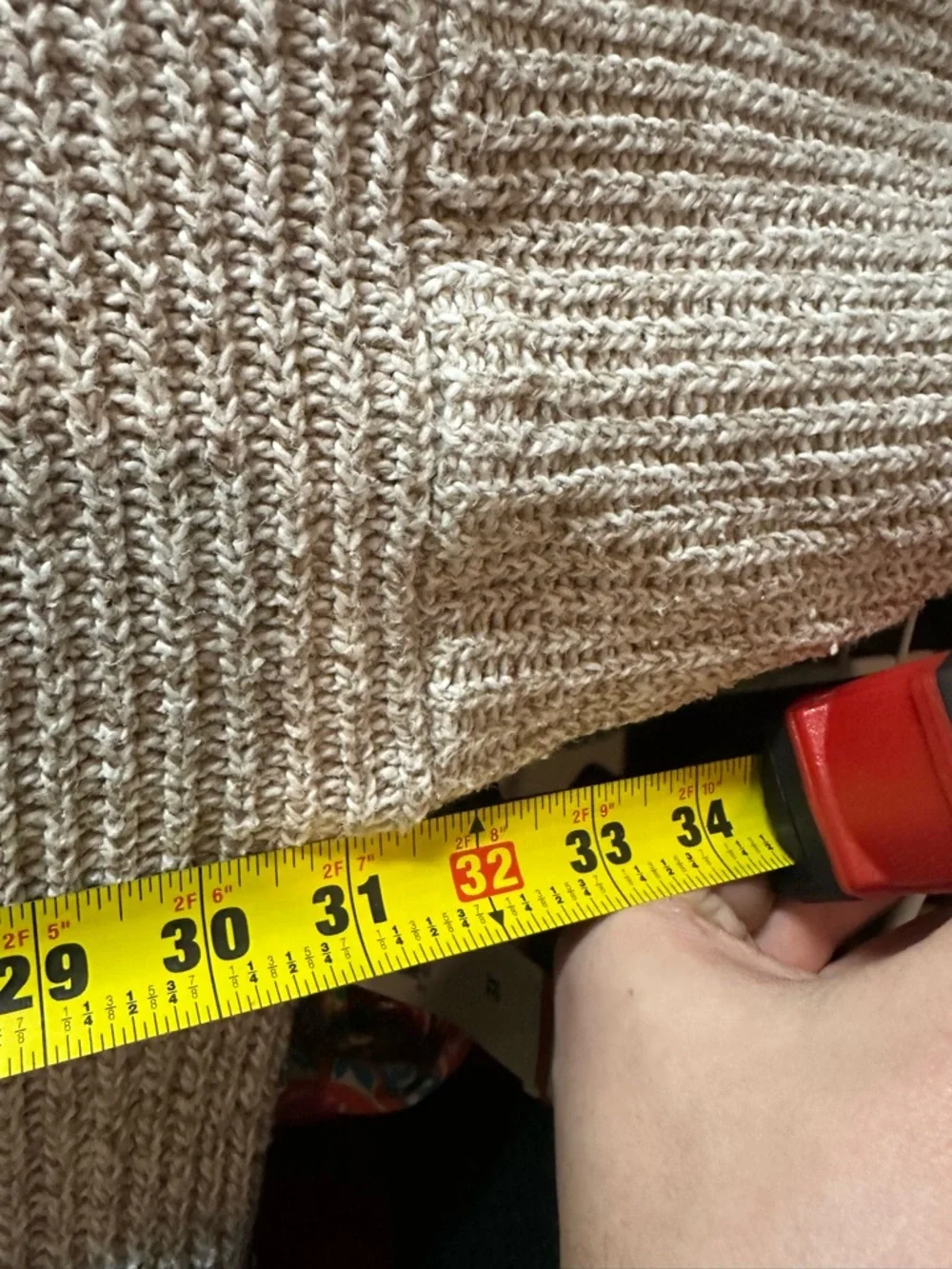 Vintage USA Made Eddie Bauer Beige Knit Henley Sweater Size XXL Tall - Picture 7 of 7